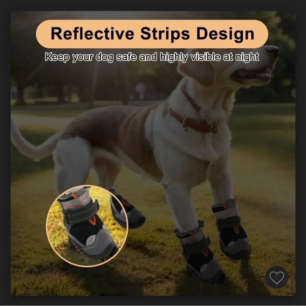 SlowTon Dog Shoes Paw Protection, Waterproof Non-Slip & Adjustable,Reflective 2
